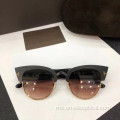 Coklat Sunglasses Penuh Bulat Penuh Untuk Wanita
